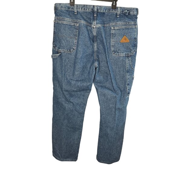 Bulwark FR Flame Resistant Denim Work Jeans 44x30 Relaxed Fit Mens Safety Blue - Picture 2 of 12